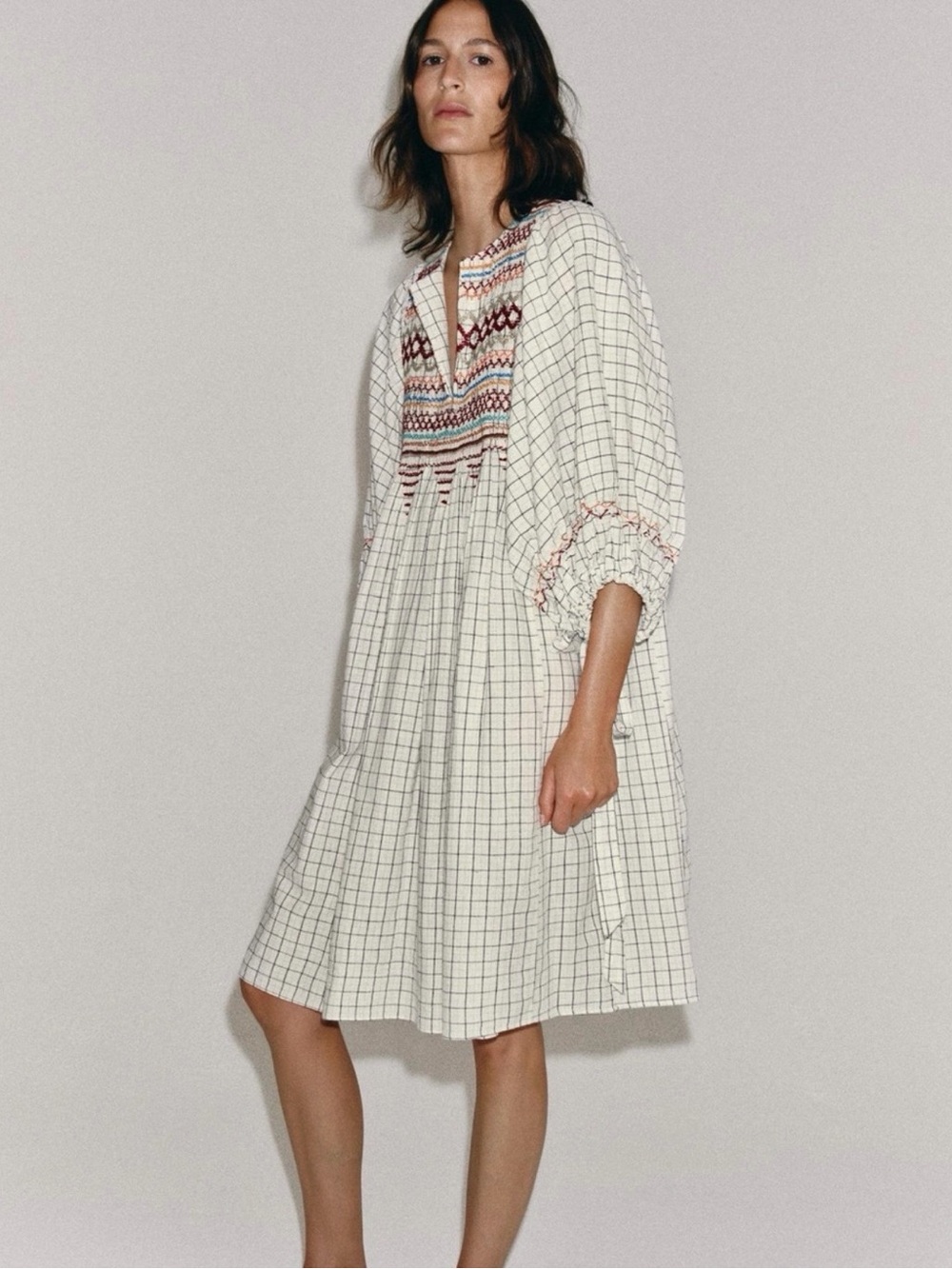 Zara ZW Collection Linen Blend Midi Dress